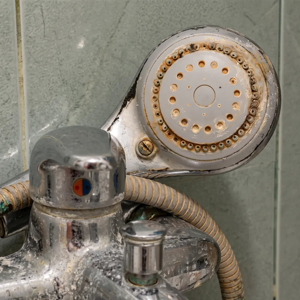 What hard water does to a shower head