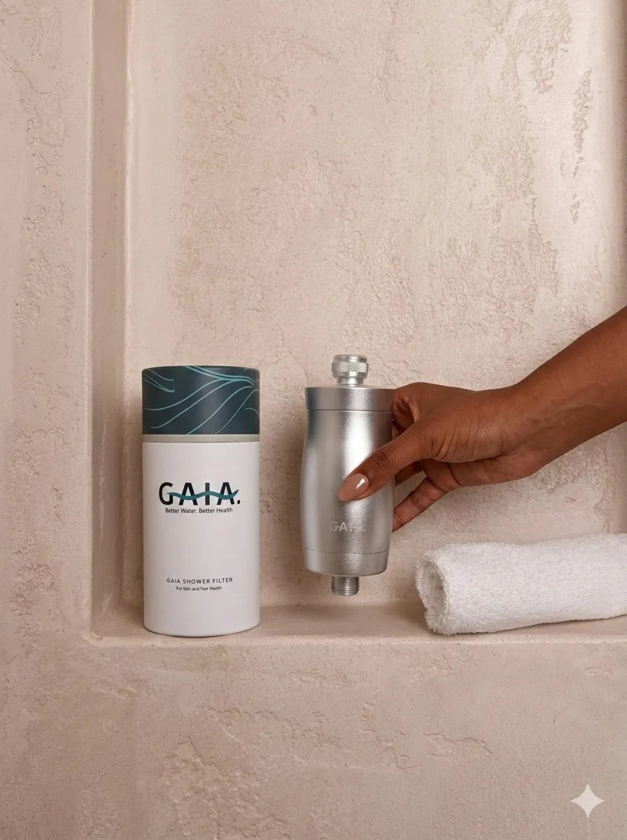Your skincare is fighting your shower. Gaia fixes the water first.
